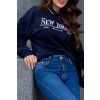 Blusa Moletom Bordado Com Gola Atacado Feminina Revanche Ottavia Azul Marinho Ultra