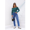 Blusa Ombro A Ombro Manga Longa Franzida Atacado Feminina Revanche Lousonna Verde Pinho