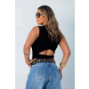 Blusa Regata Com Abertura Nas Costas Atacado Feminino Revanche Cartenas Preto