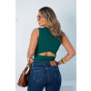 Blusa Regata Com Abertura Nas Costas Atacado Feminino Revanche Cartenas Verde Pinho