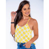 Blusinha Atacado c/ Circulos Feminina Revanche Columbus Amarelo Frente