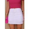 Saia Shorts Color Com Barra Desfiada Atacado Feminina Revanche Dubrava Branco