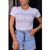 T-Shirt Bordada Com Detalhe De Corrente Atacado Feminina Revanche Itaguaí Branco