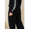 Calça Wide Leg Moletom Com Listras Atacado Feminino Revanche Farnáquia Preto