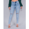 Calça Jeans Atacado Cigarrete Feminina Revanche Maia Azul Frente