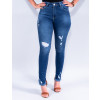 Calça Jeans Atacado Cigarrete Feminina Revanche Natecia Azul Frente