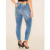 Calça Jeans Atacado Cropped Feminino Revanche  Adilene Azul Costas