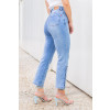  Calça Jeans Atacado Cropped Flare Feminina Revanche Louison Azul Detalhe Costas