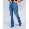 Calça Jeans Atacado Flare Feminina Revanche Ana Luzia Azul Lateral
