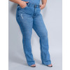 Calça Jeans Atacado Flare Plus Size Feminina Revanche Dandara Azul Lateral