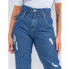Calça Jeans Atacado Mom Feminina Revanche Alessia Azul Detalhe Frente