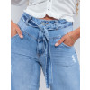 Calça Jeans Atacado Mom Feminina Revanche Catalina Azul Detalhe Frente