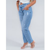 Calça Jeans Atacado Mom Feminina Revanche Catalina Azul Lateral