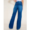 Calça Jeans Atacado Pantalona Feminina Revanche Asgabate Azul Costas