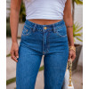 Calça Jeans Atacado Wide Leg Feminina Revanche Yara Azul Detalhe Frente