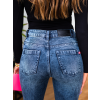 Calça Jeans Flare Marmorizada Com Botão Forrado Atacado Feminina Revanche Donna