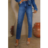 Calça Jeans Mom Barra A Fio Atacado Feminina Revanche Luzilândia Azul
