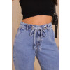 Calça Jeans Mom Com Detalhe e Amarração Atacado Feminina Revanche Granera Azul