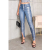 Calça Jeans Skinny Com Foil e Glitter Atacado Feminina Revanche Valais Azul