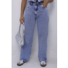 Calça Jeans Wide Leg Atacado Feminina Revanche Quillota Azul