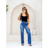 Calça Jeans Wide Leg Com Elastano Atacado Feminina Revanche Bellprat Azul