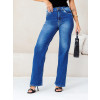 Calça Jeans Wide Leg Com Elastano Atacado Feminina Revanche Bellprat Azul