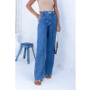 Calça Jeans Wide Leg Com Frizo e Cinto Fivela Atacado Feminina Revanche Dagana 