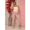 Calça Mom Cropped Color Com Pregas Atacado Feminina Revanche Baturité Nude