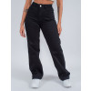 Calça Sarja Atacado Wide Leg Feminina Revanche Veridiana Preto Frente