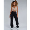 Calça Sarja Atacado Wide Leg Feminina Revanche Veridiana Preto Look