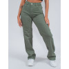 Calça Sarja Atacado Wide Leg Feminina Revanche Veridiana Verde Frente
