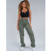 Calça Sarja Atacado Wide Leg Feminina Revanche Veridiana Verde Look