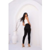 Calça skinny com botões frontais atacado feminina Revanche Keren Preto