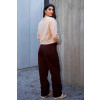 Calça Jeans Boyfriend Barra Normal Atacado Feminino Revanche Anderva Marrom Café