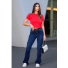 Calça Jeans Flare Barra Normal Atacado Feminino Revanche Dertona Azul