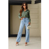 Calça Jeans Reta Com Barra A Fio Atacado Feminino Revanche Papremis Azul