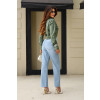 Calça Jeans Reta Com Barra A Fio Atacado Feminino Revanche Papremis Azul