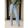 Calça Jeans Reta Com Barra A Fio Atacado Feminino Revanche Papremis Azul