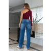 Calça Jeans Semi Baggy Barra Normal Atacado Feminino Revanche Caulônia Azul