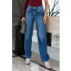 Calça Jeans Semi Baggy Barra Normal Atacado Feminino Revanche Caulônia Azul