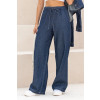 Calça Jeans Wide Leg Com Cordão e Bolso Embutido Atacado Feminino Revanche Meninx Unica