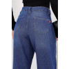 Calça Jeans Wide Leg Com Cordão E Bolso Faca Atacado Feminina Revanche Amatunte azul