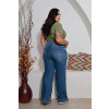 Calça Jeans Wide Leg Curvy Atacado Feminina Revanche Mieza Azul