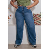 Calça Jeans Wide Leg Curvy Atacado Feminina Revanche Mieza Azul