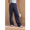 Calça Wide Alfaiataria Bolso Faca Atacado Feminina Revanche Hipona Azul Marinho