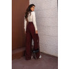 Calça Wide Alfaiataria Bolso Faca Atacado Feminina Revanche Hipona Vinho