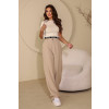 Calça Wide Alfaiataria Bolso Faca Atacado Feminina Revanche Hipona Areia