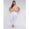 Calça Color Atacado Cigarrete Feminina Revanche Leona Branco Look