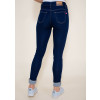 Calça Jeans Atacado Cigarrete Cint. Alta Feminina Revanche Camberra Azul Frente Costas