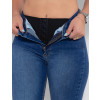 Calça Jeans Atacado Cigarrete Cinta Feminina Revanche Fit Belt 4 Azul Detalhe Zoom